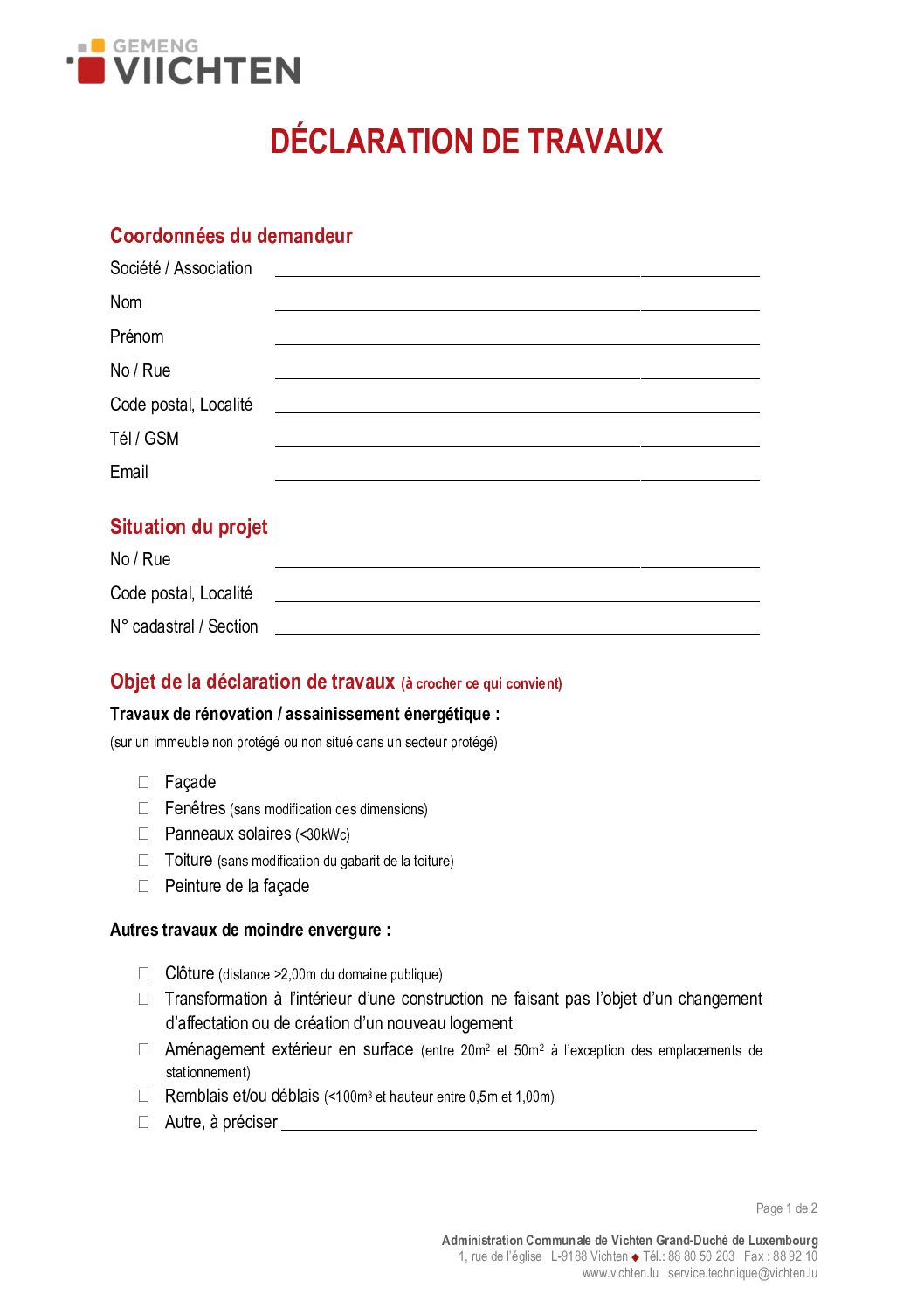 Déclaration de travaux