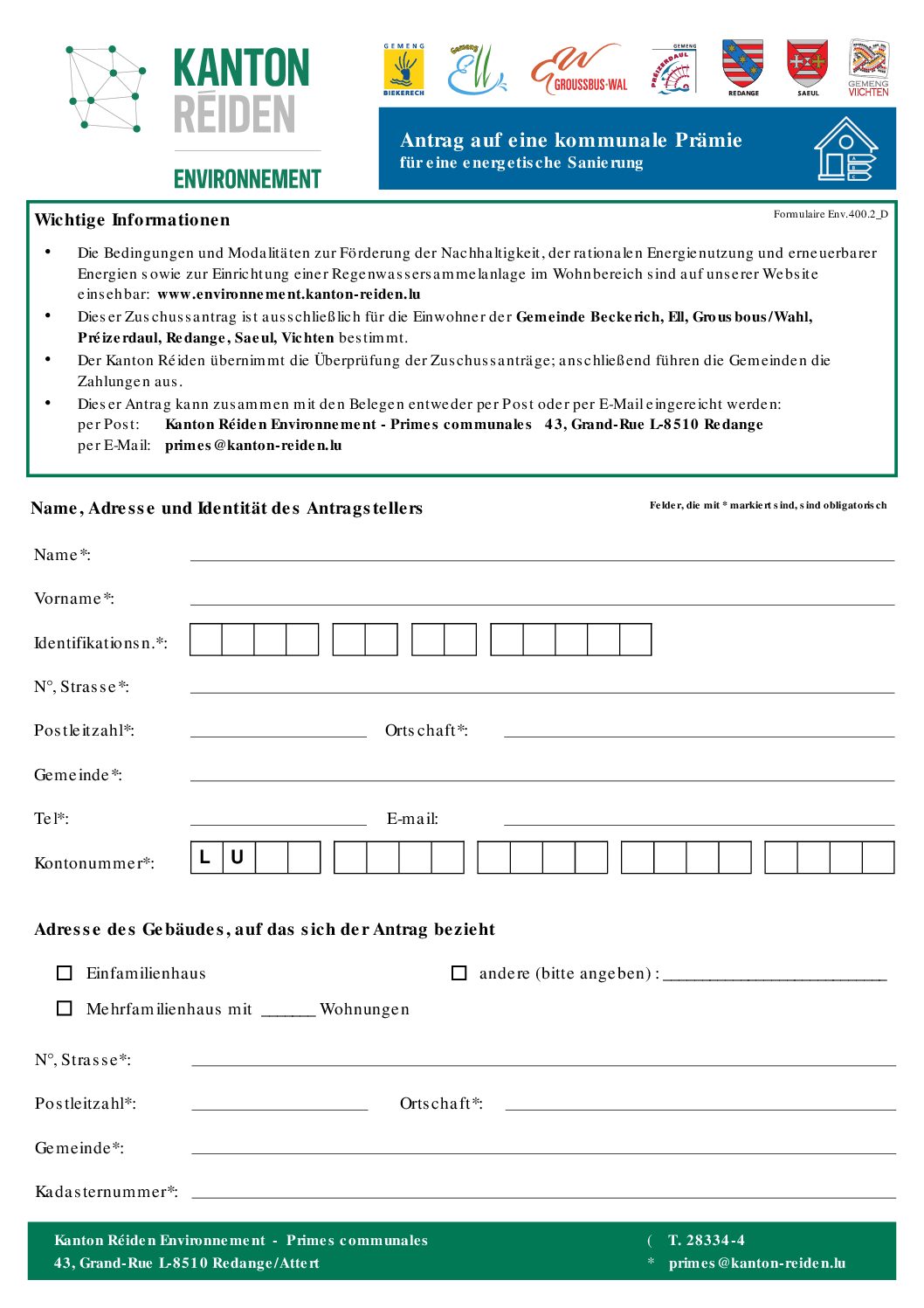 Prämie für eine energetische Sanierung